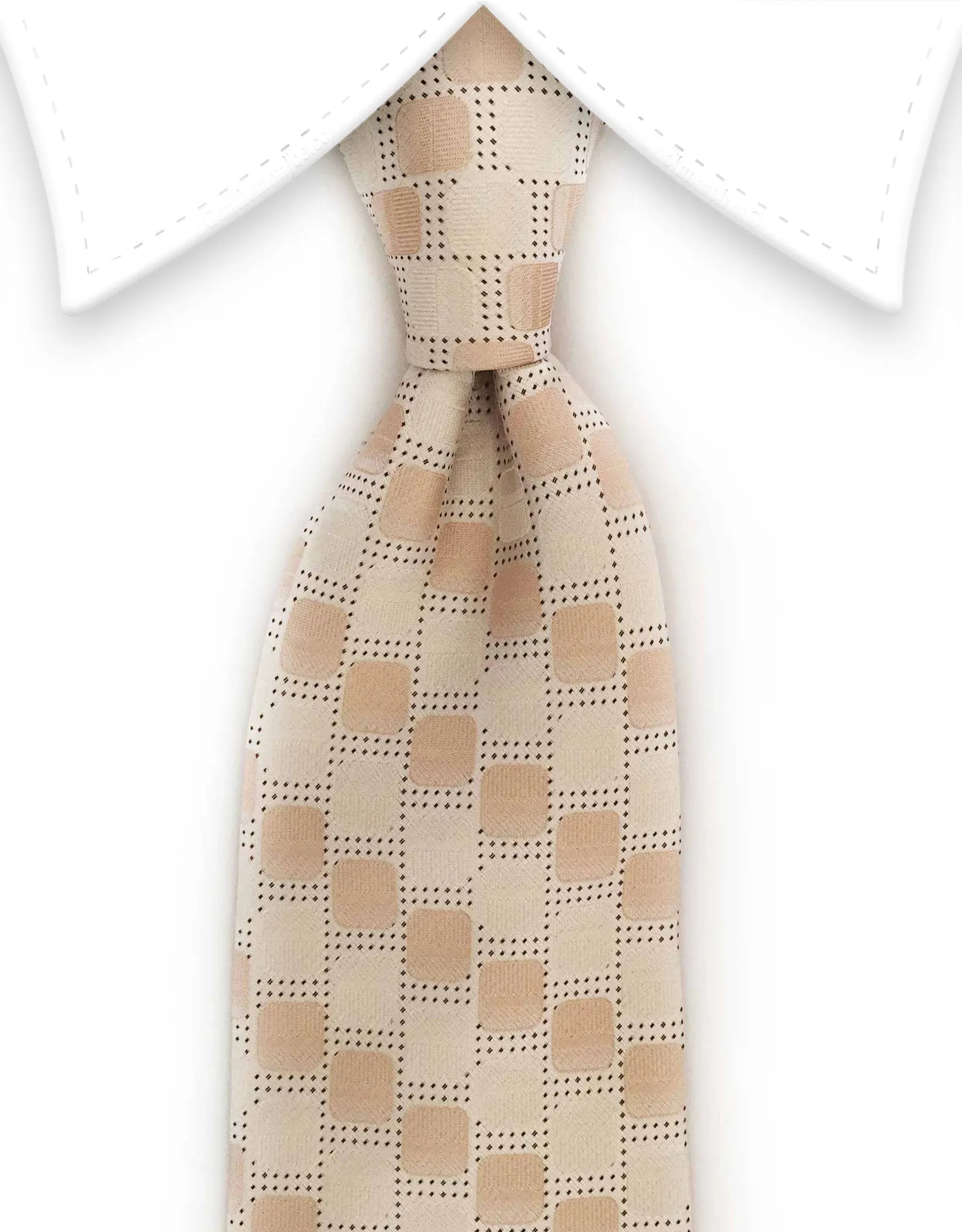 Beige & Gold Geometric Tie